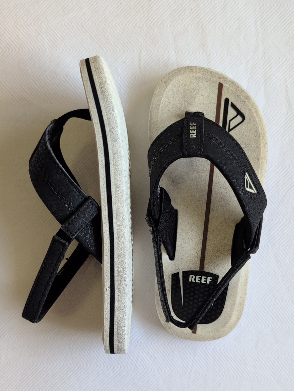 reef little ahi shaper toddler flip flop sandals size 9/10